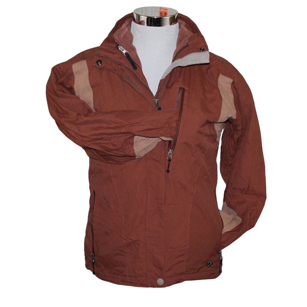 Outdoor Products Large Brown 3 In 1 Full Zip Winter Ski Snowboarding Jacket - Picture 3 of 12